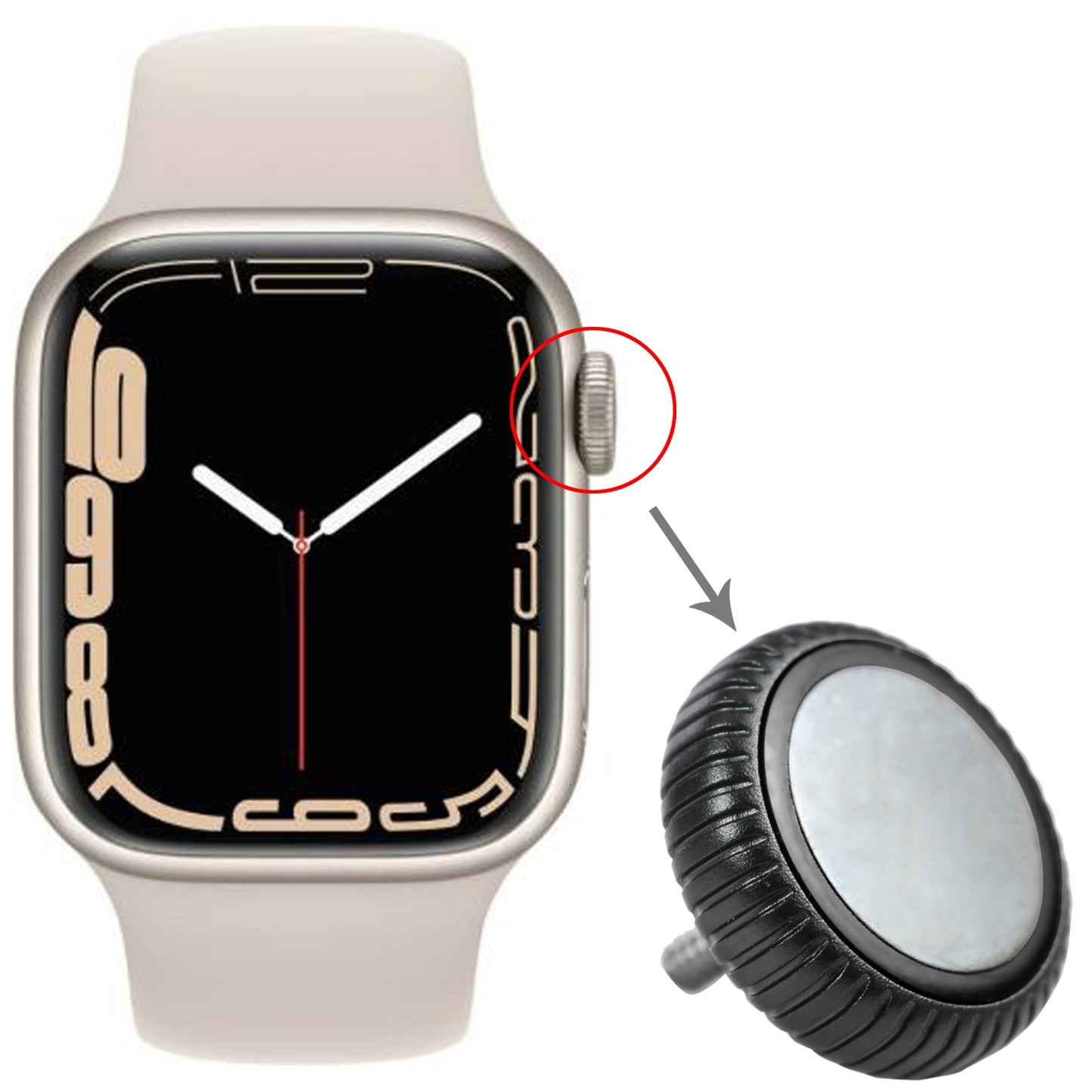 Watch Crown Nut Replacement For Apple Watch Series 7 (GPS) (Green)