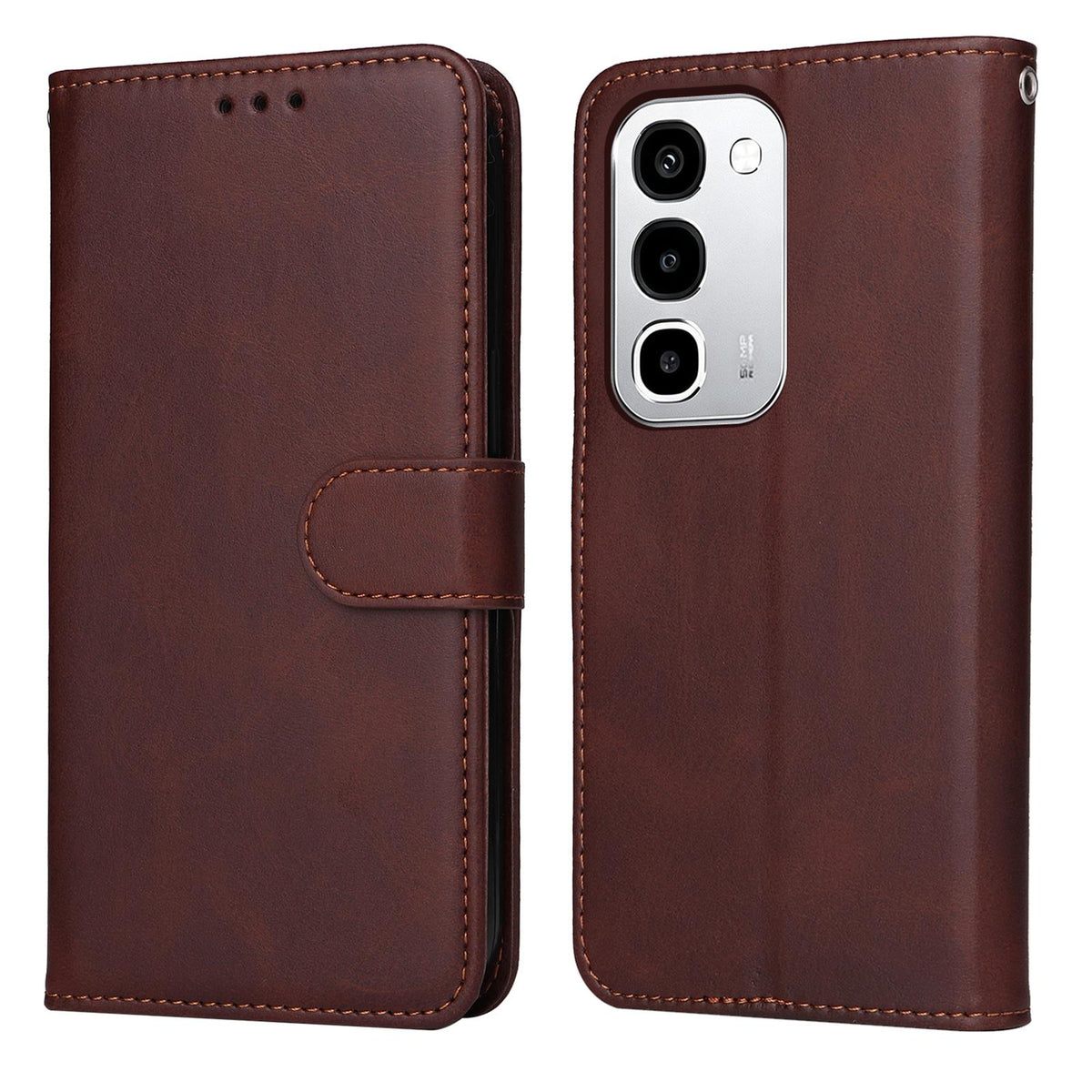 For Realme P4R 5G / P4x 4G / C100 4G / C100i Classic Calf Texture Flip Leather Phone Case - Brown - EDA004596027C