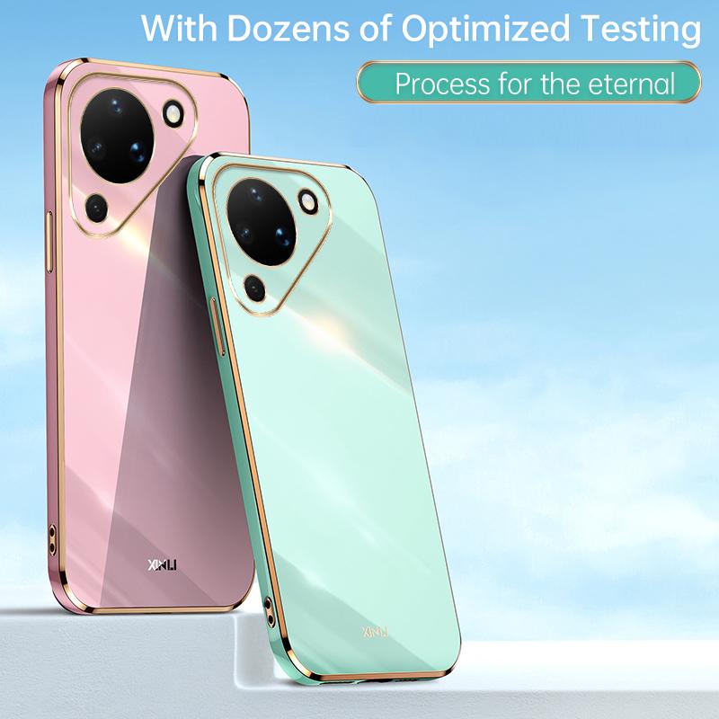 For Huawei Pura 90 5G XINLI Straight Edge 6D Electroplate TPU Phone Case - Cherry Purple - EDA004599817B