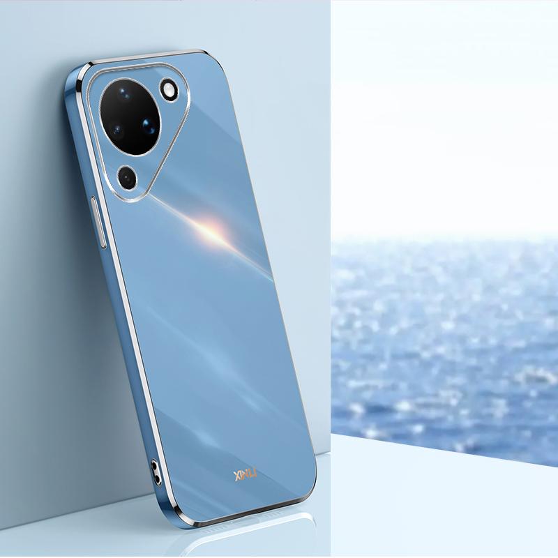 For Huawei Pura 90 5G XINLI Straight Edge 6D Electroplate TPU Phone Case - Celestial Blue - EDA004599817C