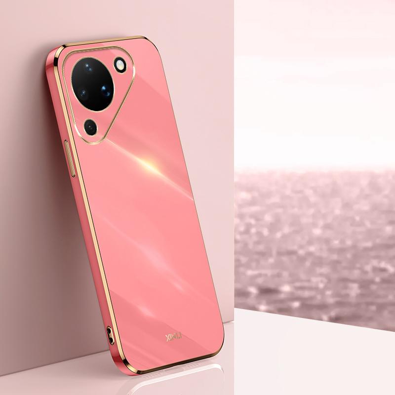 For Huawei Pura 90 5G XINLI Straight Edge 6D Electroplate TPU Phone Case - Hawthorn Red - EDA004599817D
