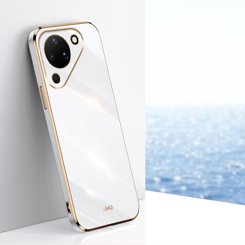 For Huawei Pura 90 5G XINLI Straight Edge 6D Electroplate TPU Phone Case - White - EDA004599817E