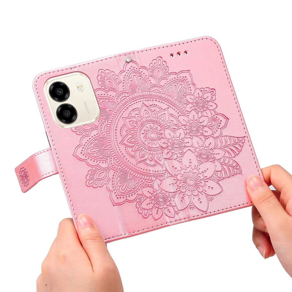 For Honor X6e 4G / X7e 4G / Play 80 Plus 5G Seven-petal Flowers Embossing Leather Phone Case - Rose Gold - EDA004647839E
