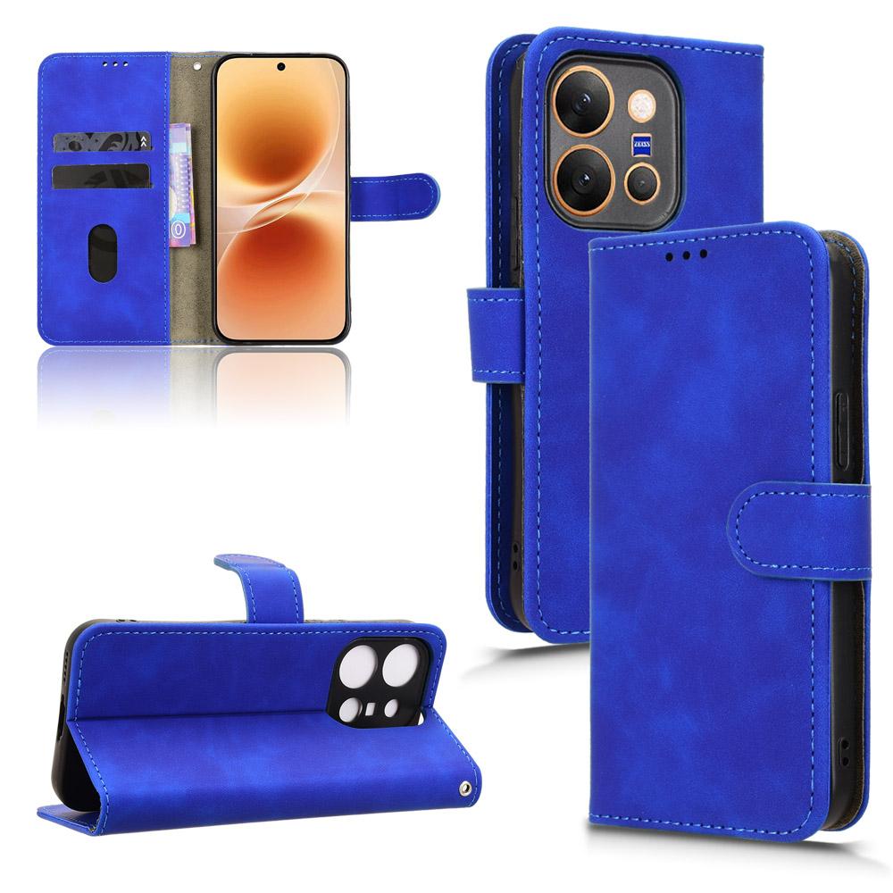 For vivo X300 E 5G Skin Feel Magnetic Flip Leather Phone Case - Blue - EDA004671644B