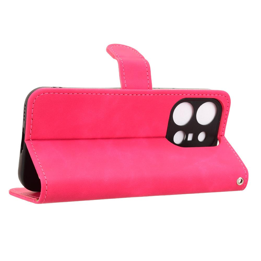 For vivo X300 E 5G Skin Feel Magnetic Flip Leather Phone Case - Rose Red - EDA004671644D