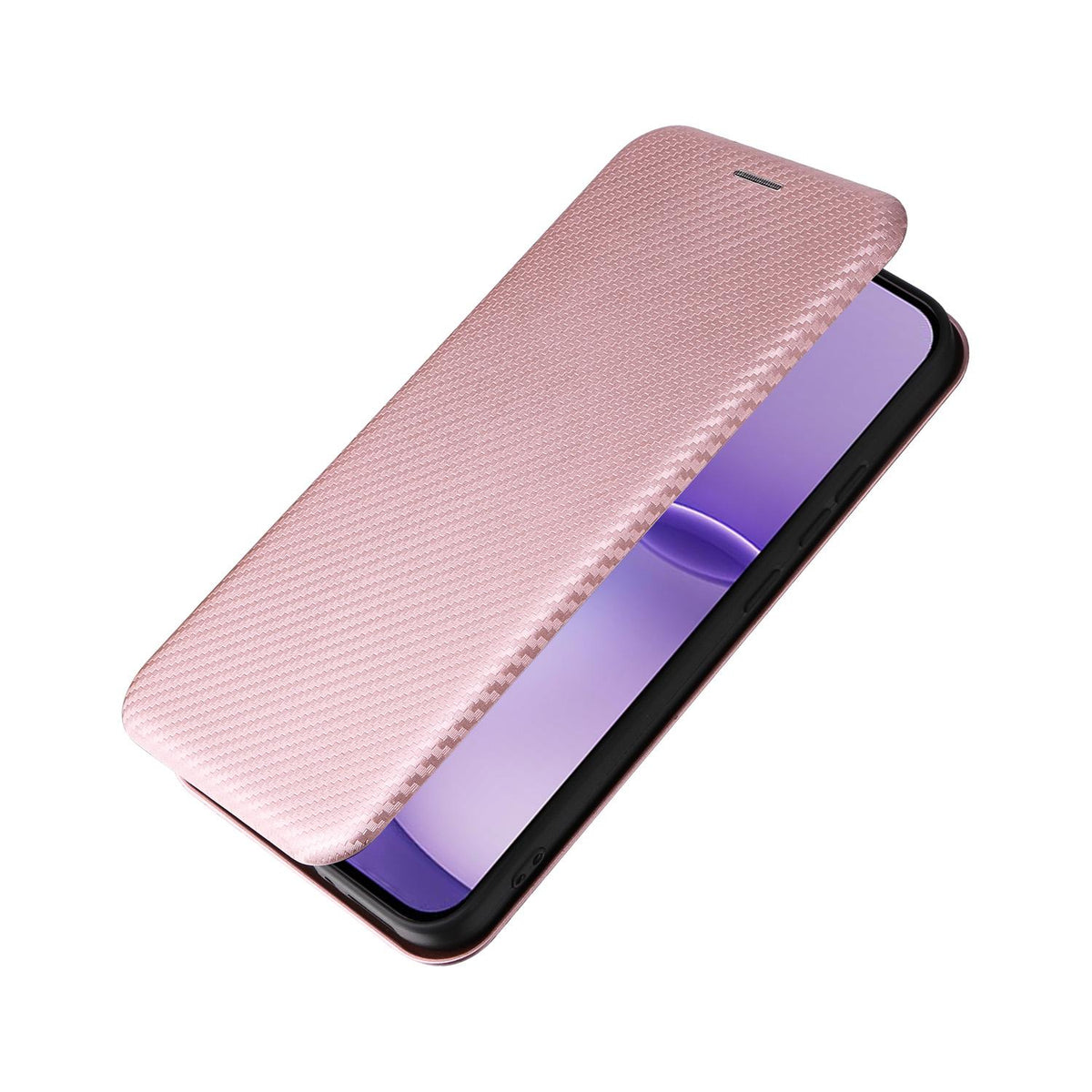 For OPPO Reno16 F 5G / Reno16 FS 5G Carbon Fiber Texture Flip Leather Phone Case - Pink - EDA004672735A