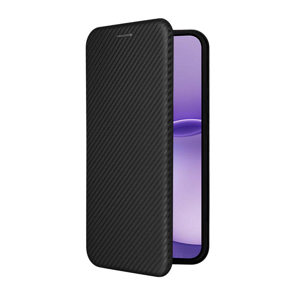 For OPPO Reno16 F 5G / Reno16 FS 5G Carbon Fiber Texture Flip Leather Phone Case - Black - EDA004672735B