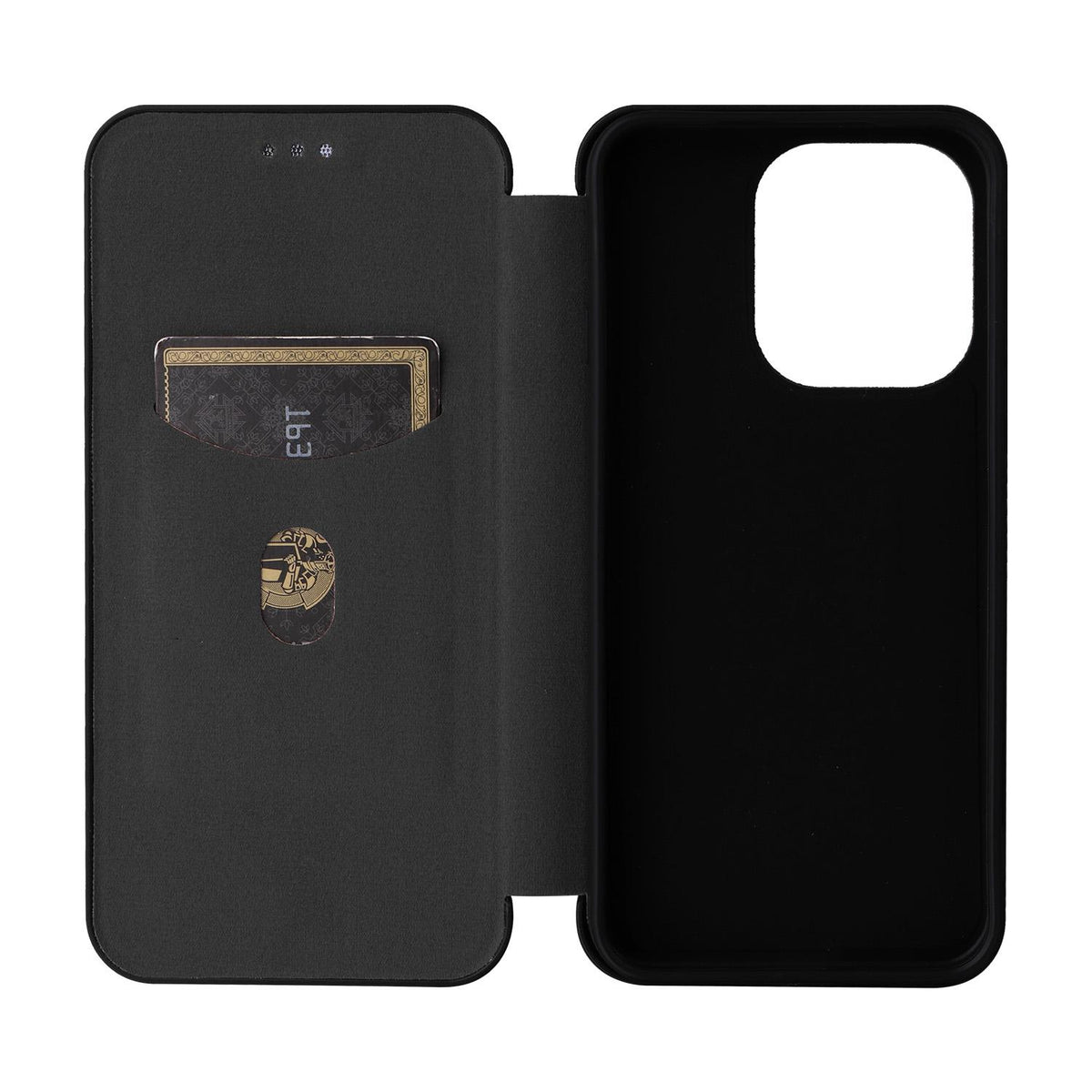For OPPO Reno16 F 5G / Reno16 FS 5G Carbon Fiber Texture Flip Leather Phone Case - Black - EDA004672735B