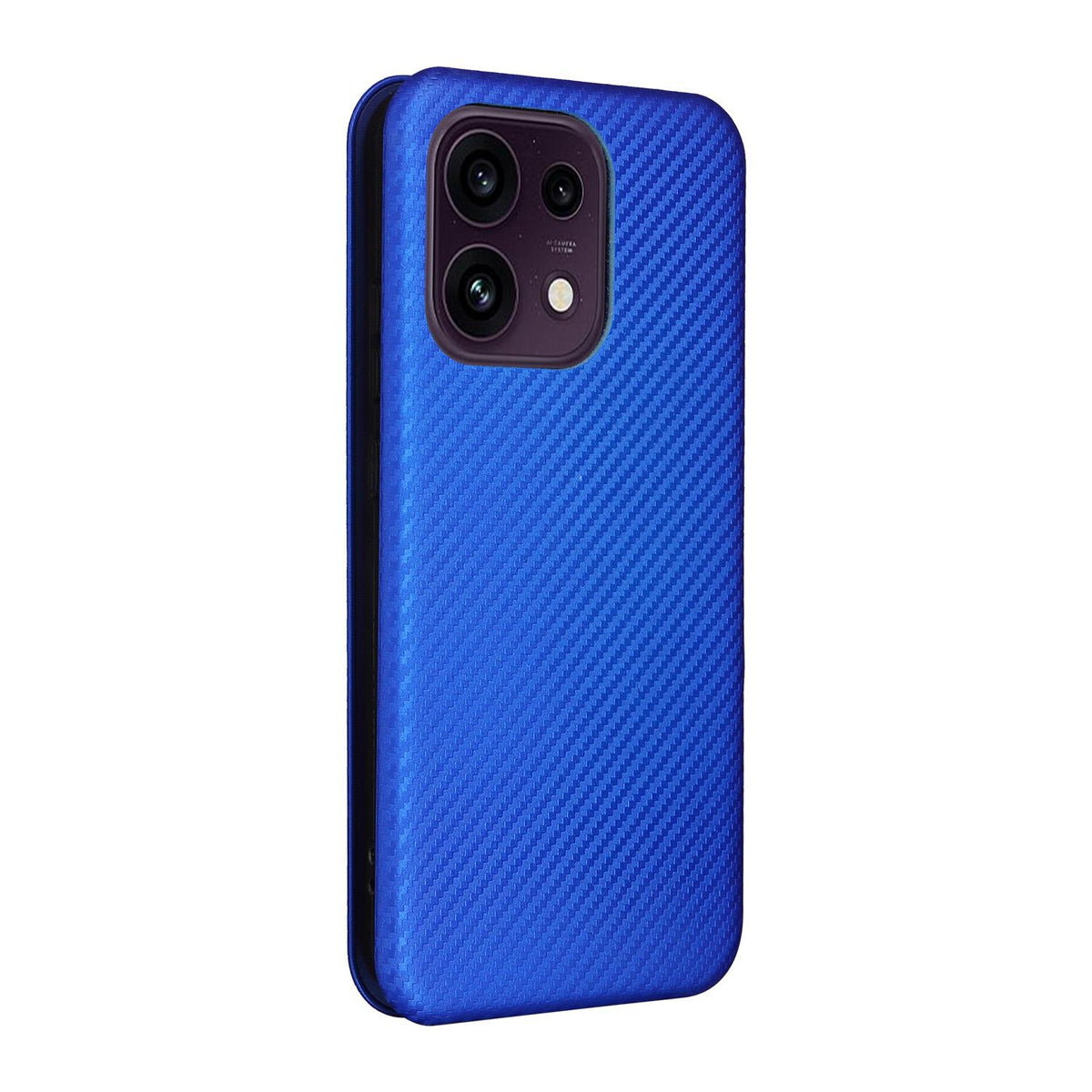 For OPPO Reno16 F 5G / Reno16 FS 5G Carbon Fiber Texture Flip Leather Phone Case - Blue - EDA004672735C