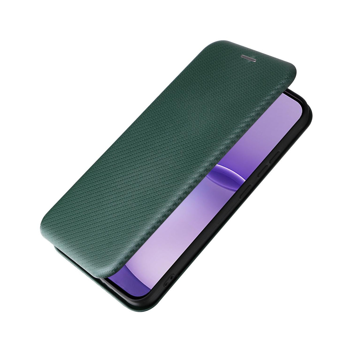 For OPPO Reno16 F 5G / Reno16 FS 5G Carbon Fiber Texture Flip Leather Phone Case - Green - EDA004672735D