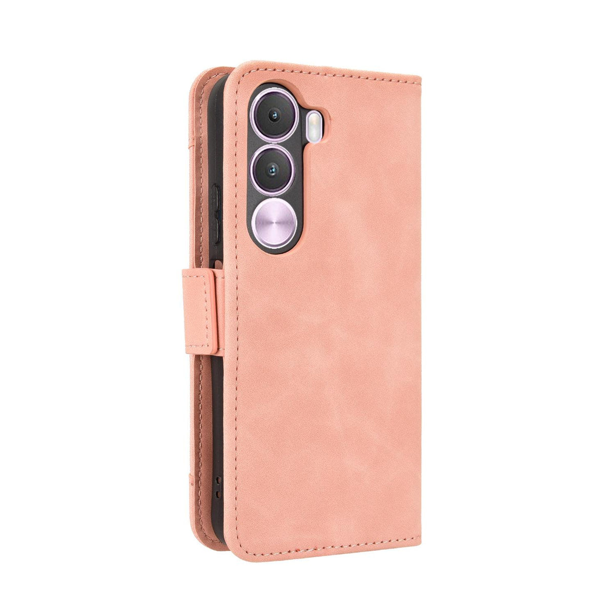 For Realme C100i 4G / C100x 4G Skin Feel Calf Texture Card Slots Leather Phone Case - Pink - EDA004684450A
