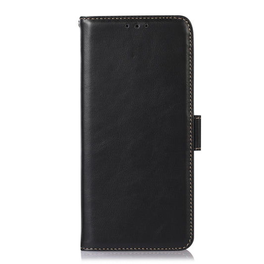 For OPPO A7 Pro Max 5G Crazy Horse Top Layer Cowhide Leather Phone Case(Black)