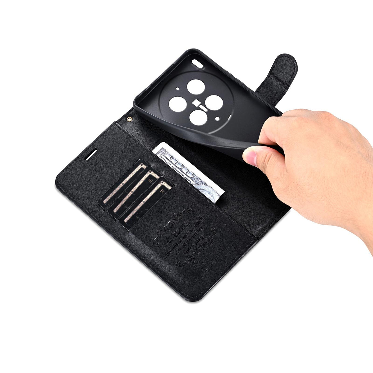 For vivo X300 Ultra AZNS Sheepskin Texture Flip Leather Phone Case - Black - EDA004689228A