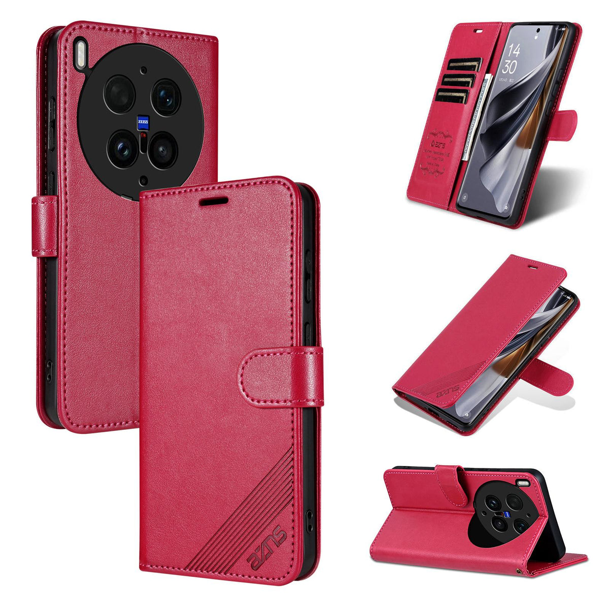 For vivo X300 Ultra AZNS Sheepskin Texture Flip Leather Phone Case - Red - EDA004689228B