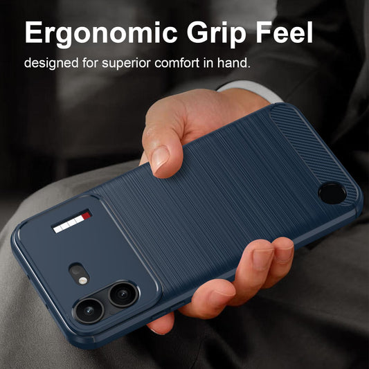 For Nothing Phone 4b Carbon Fiber Brushed Texture TPU Phone Case(Blue)
