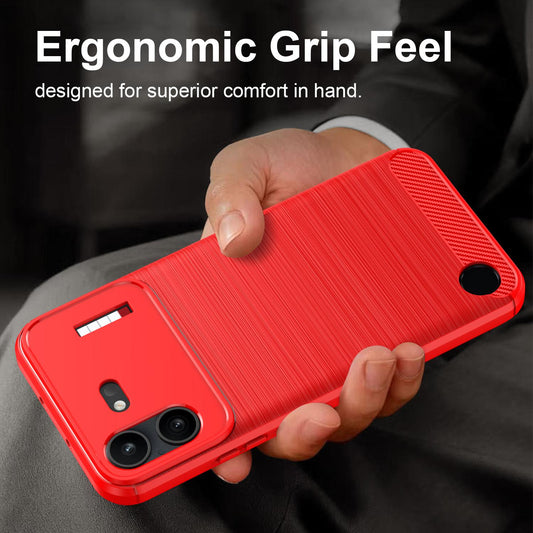 For Nothing Phone 4b Carbon Fiber Brushed Texture TPU Phone Case(Red)