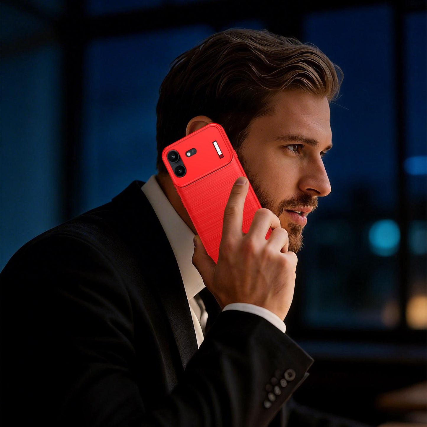 For Nothing Phone 4b Carbon Fiber Brushed Texture TPU Phone Case(Red)