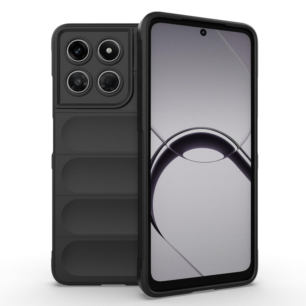 For Motorola Moto G37 Power 5G Global Magic Shield TPU + Flannel Phone Case - Black - EDA004922728A
