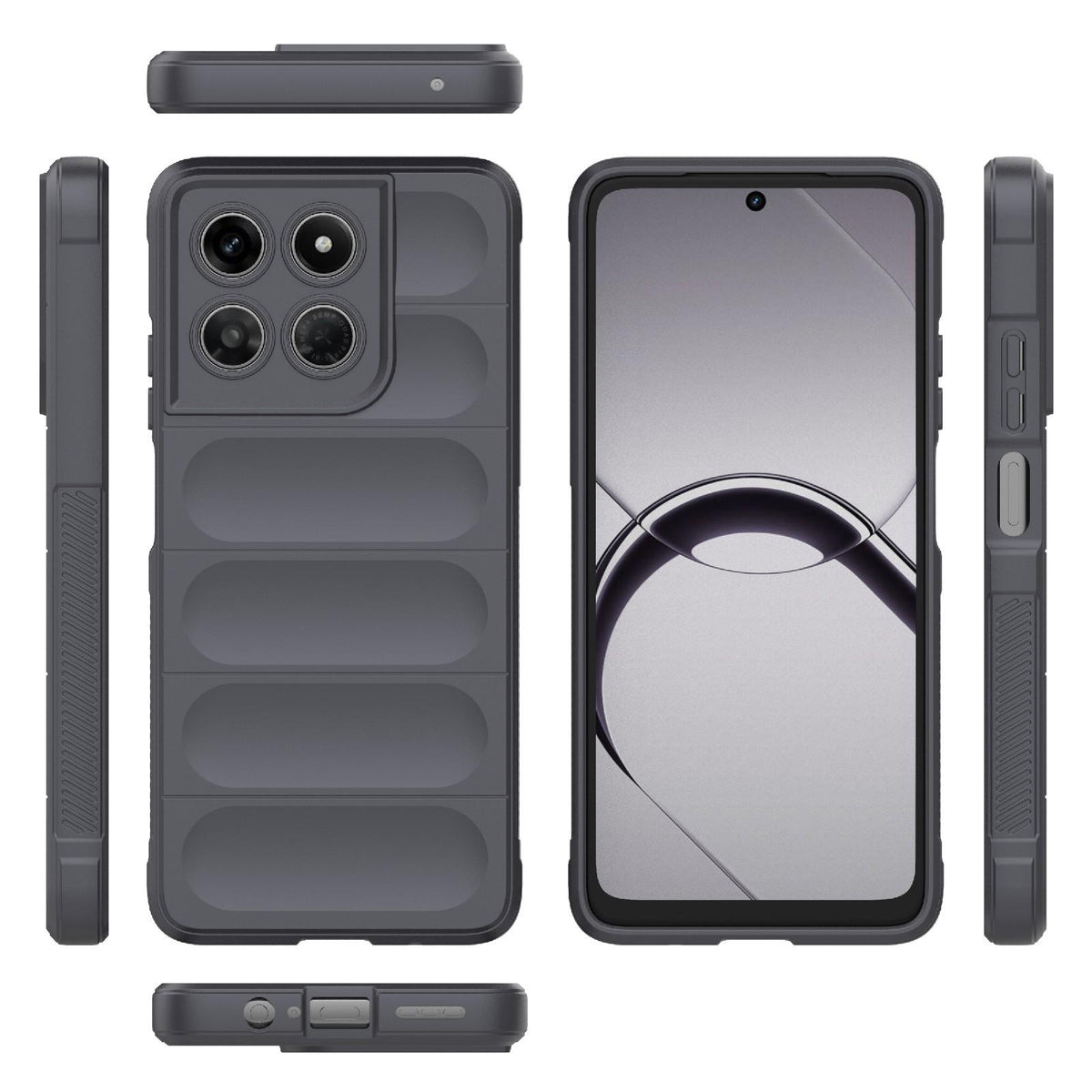For Motorola Moto G37 Power 5G Global Magic Shield TPU + Flannel Phone Case - Dark Grey - EDA004922728E