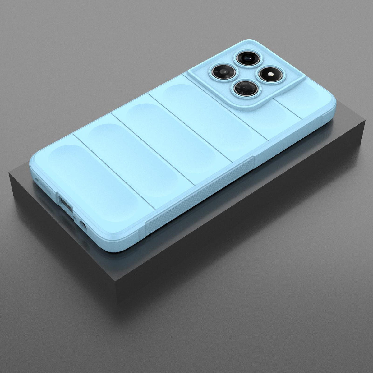 For Motorola Moto G37 Power 5G Global Magic Shield TPU + Flannel Phone Case - Light Blue - EDA004922728F