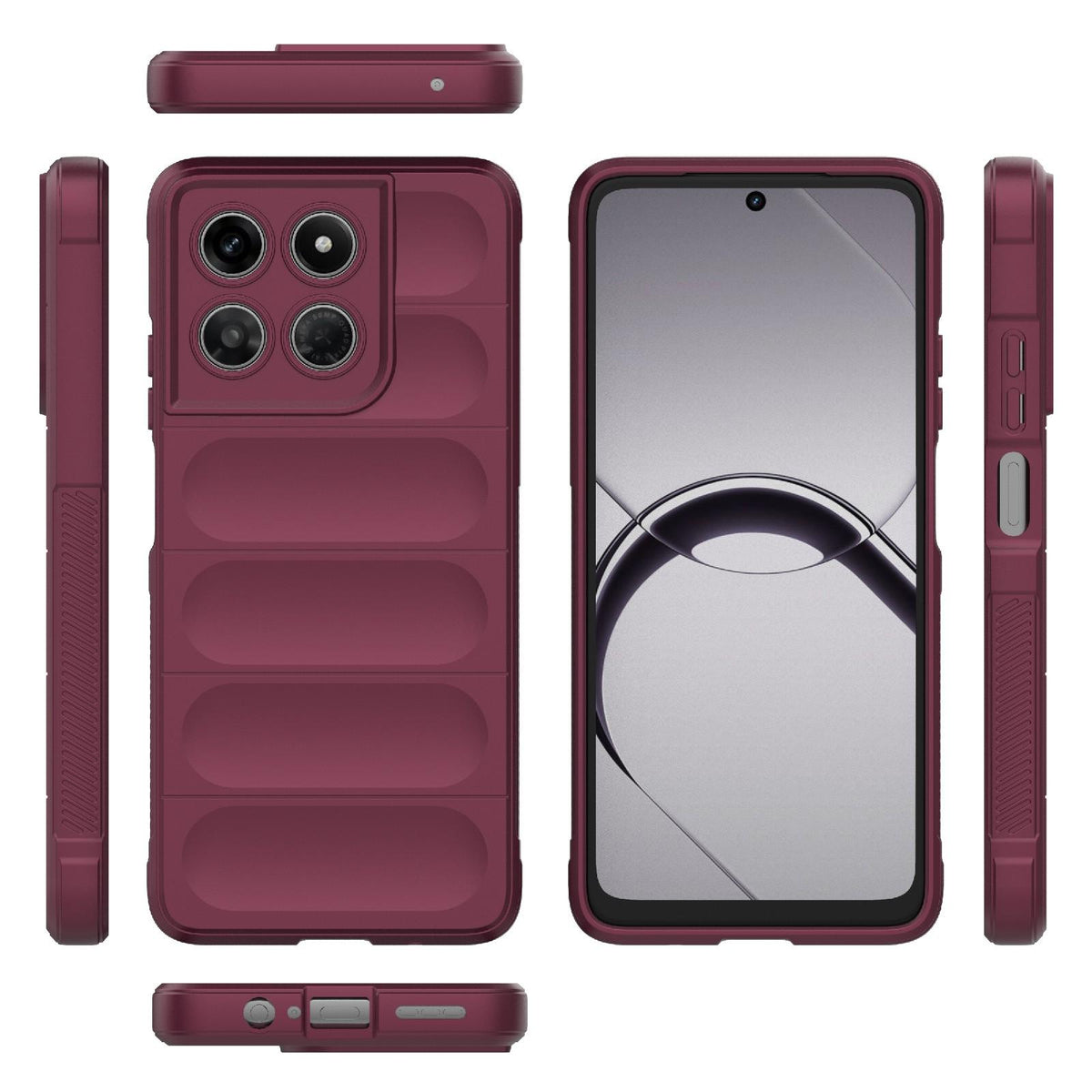 For Motorola Moto G37 Power 5G Global Magic Shield TPU + Flannel Phone Case - Wine Red - EDA004922728I
