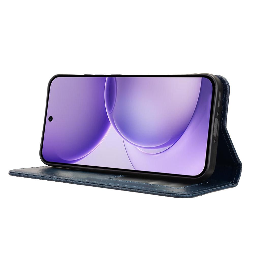 For OPPO Reno16 F 5G / Reno16 FS 5G Magnetic Buckle Retro Texture Leather Phone Case - Blue - EDA005048554C