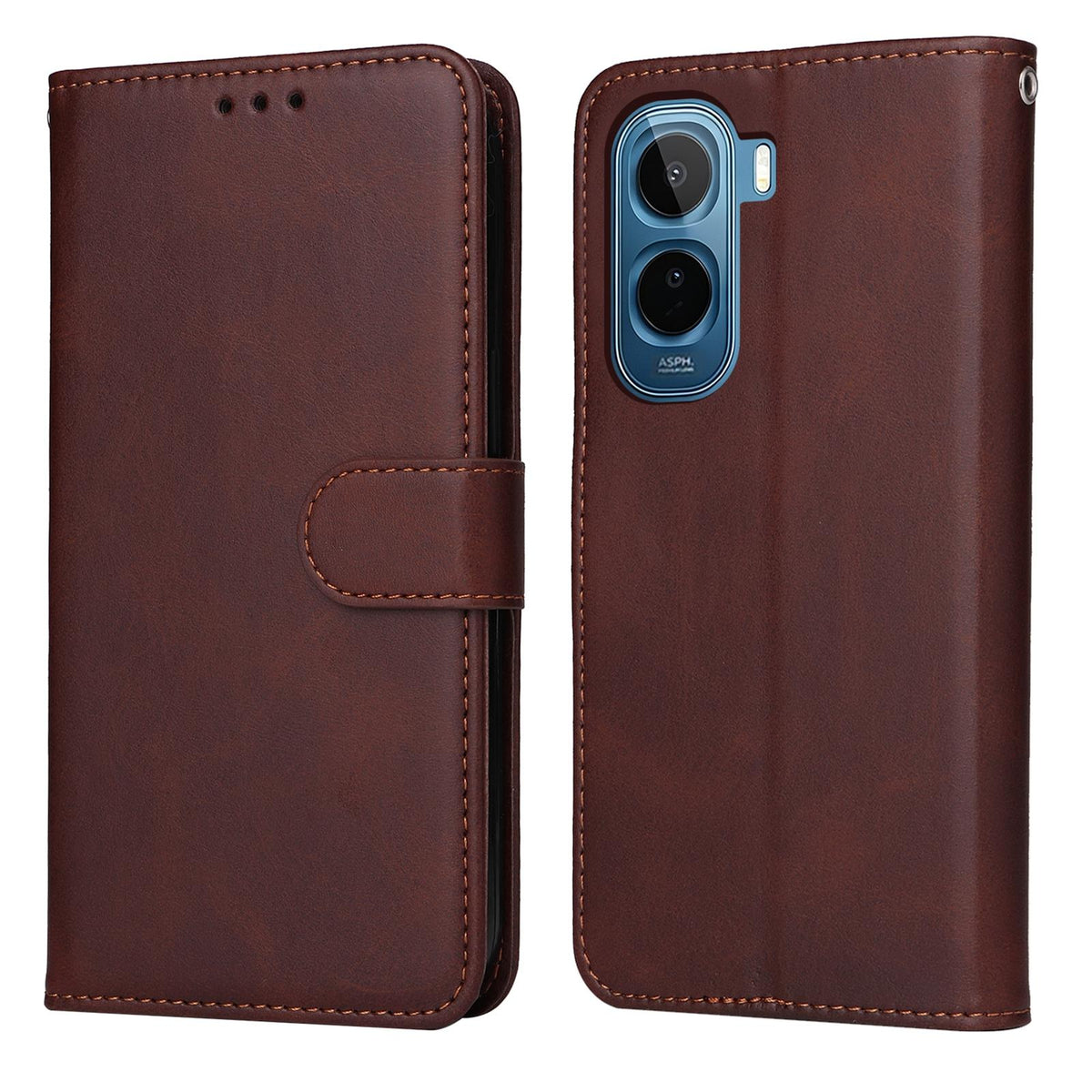 For vivo Y500 4G / iQOO Z11 5G / T5 Pro 5G Classic Calf Texture Flip Leather Phone Case - Brown - EDA005074535C