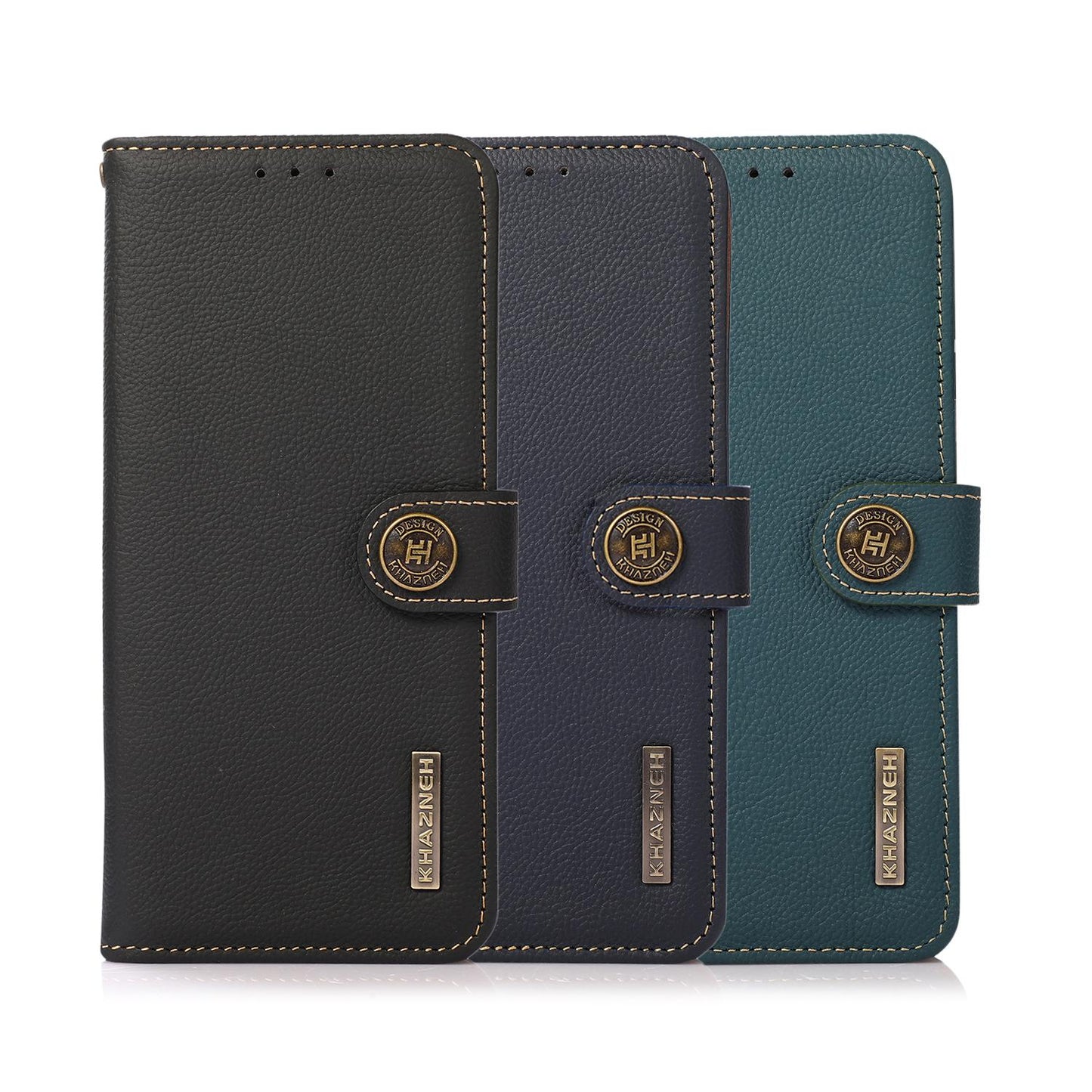For Motorola Edge 70 Max 5G KHAZNEH Custer Genuine Leather RFID Phone Case(Black)