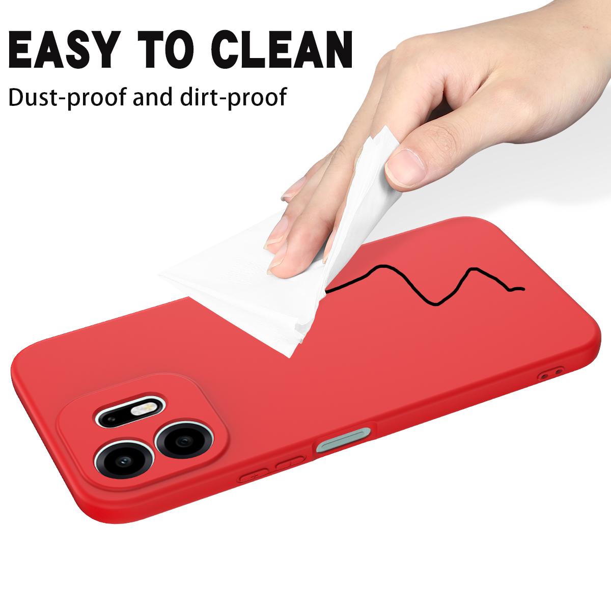 For OnePlus N6 4G Solid Color Liquid Silicone Dropproof Full Coverage Phone Case(Red)