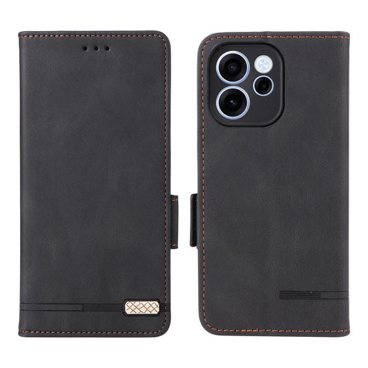 For OPPO Reno15 F 5G Magnetic Clasp Leather Phone Case - Black - EDA005209328D