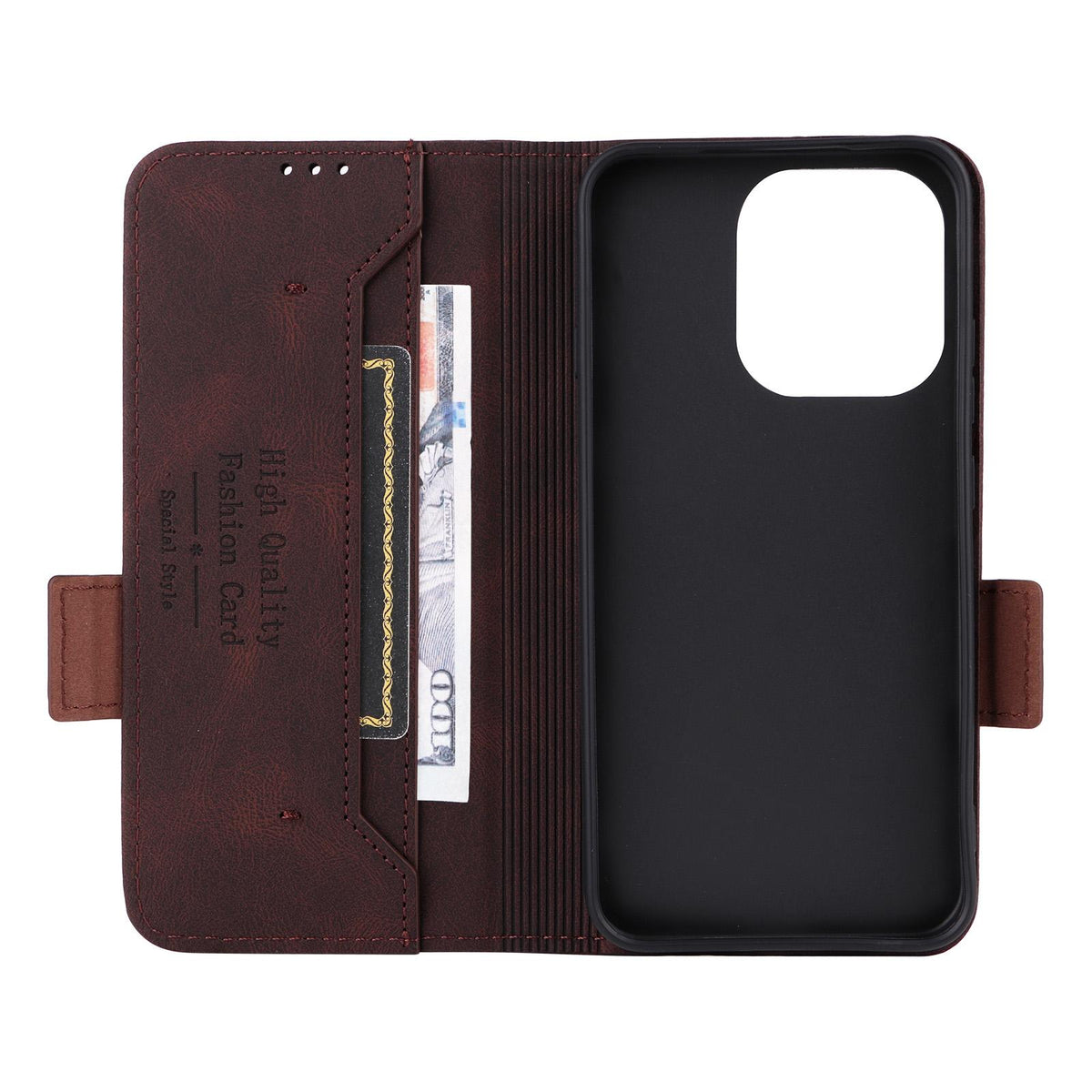 For OPPO Reno16 F 5G / Reno16 FS 5G Magnetic Clasp Leather Phone Case - Brown - EDA005209329A