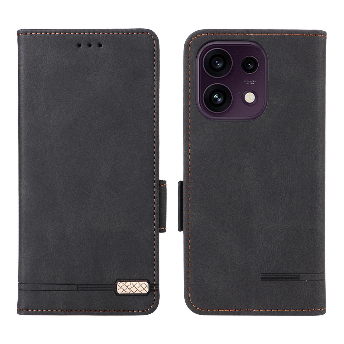 For OPPO Reno16 F 5G / Reno16 FS 5G Magnetic Clasp Leather Phone Case - Black - EDA005209329D
