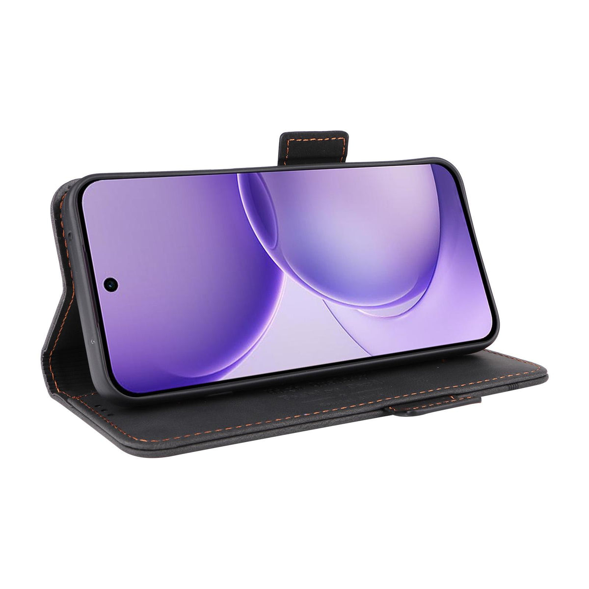 For OPPO Reno16 F 5G / Reno16 FS 5G Magnetic Clasp Leather Phone Case - Black - EDA005209329D