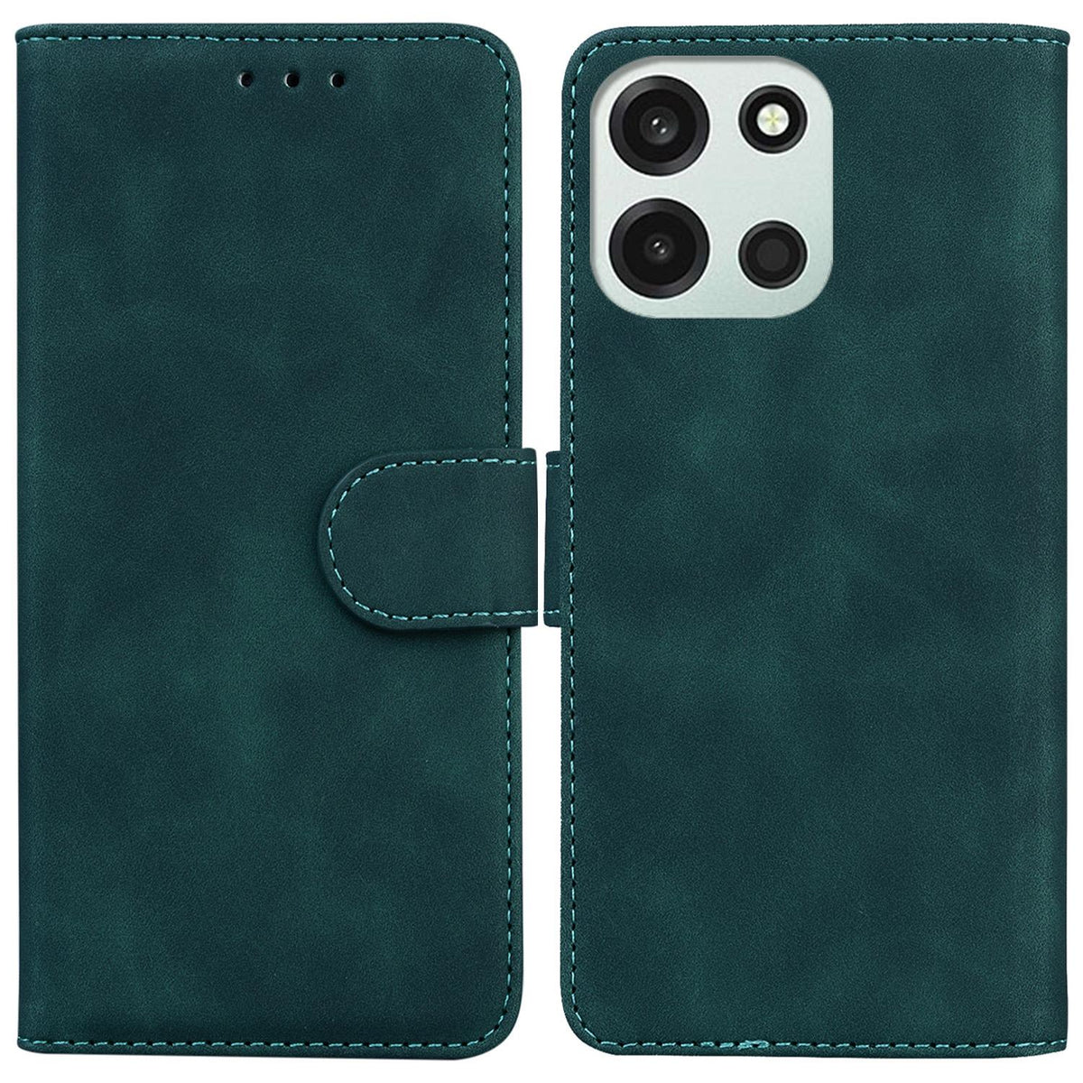 For OnePlus Nord 6 5G / Turbo 6 / Turbo 6V Skin Feel Pure Color Flip Leather Phone Case - Green - EDA005223711C