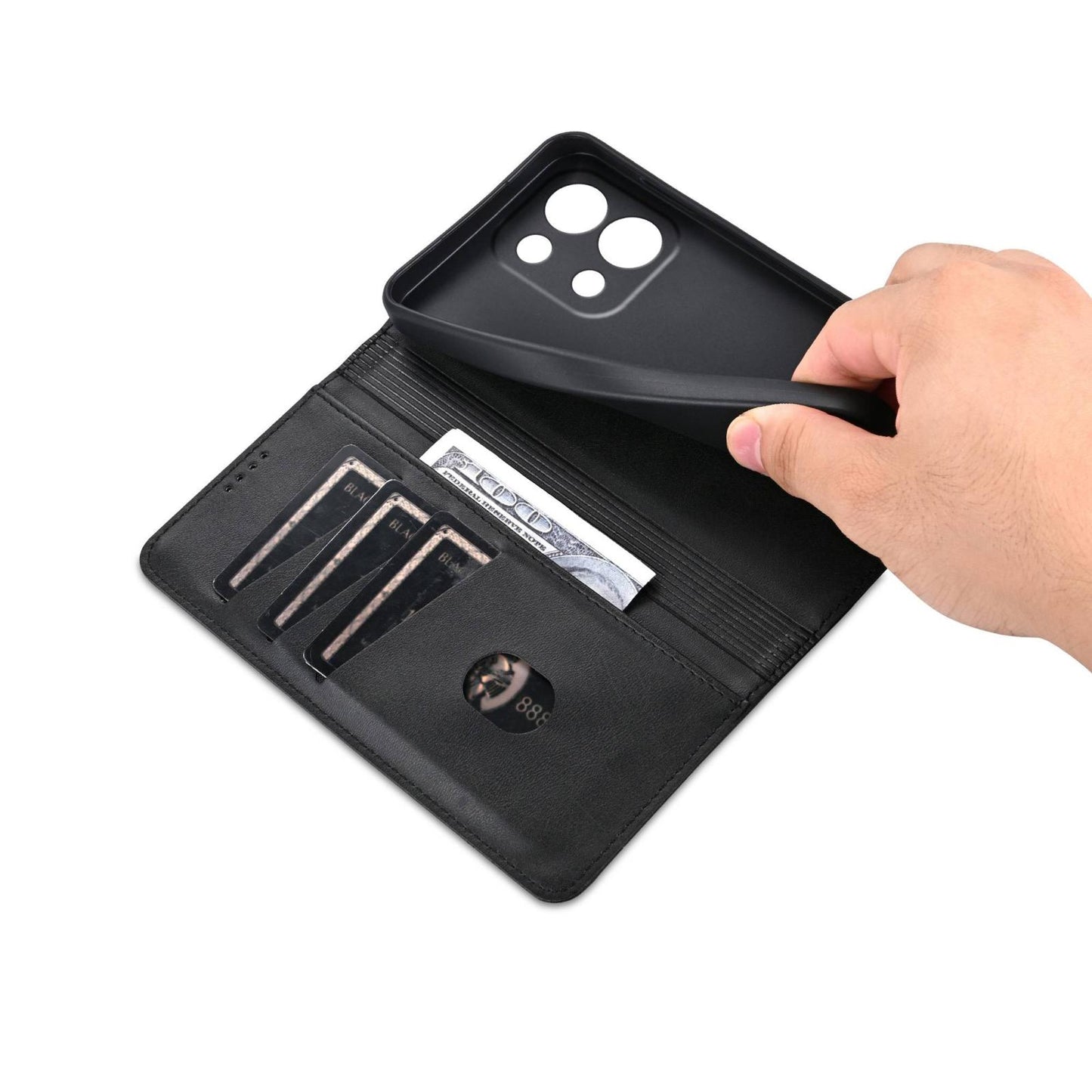 For OPPO Reno16 Pro 5G Global AZNS Magnetic Calf Texture Flip Leather Phone Case(Black)