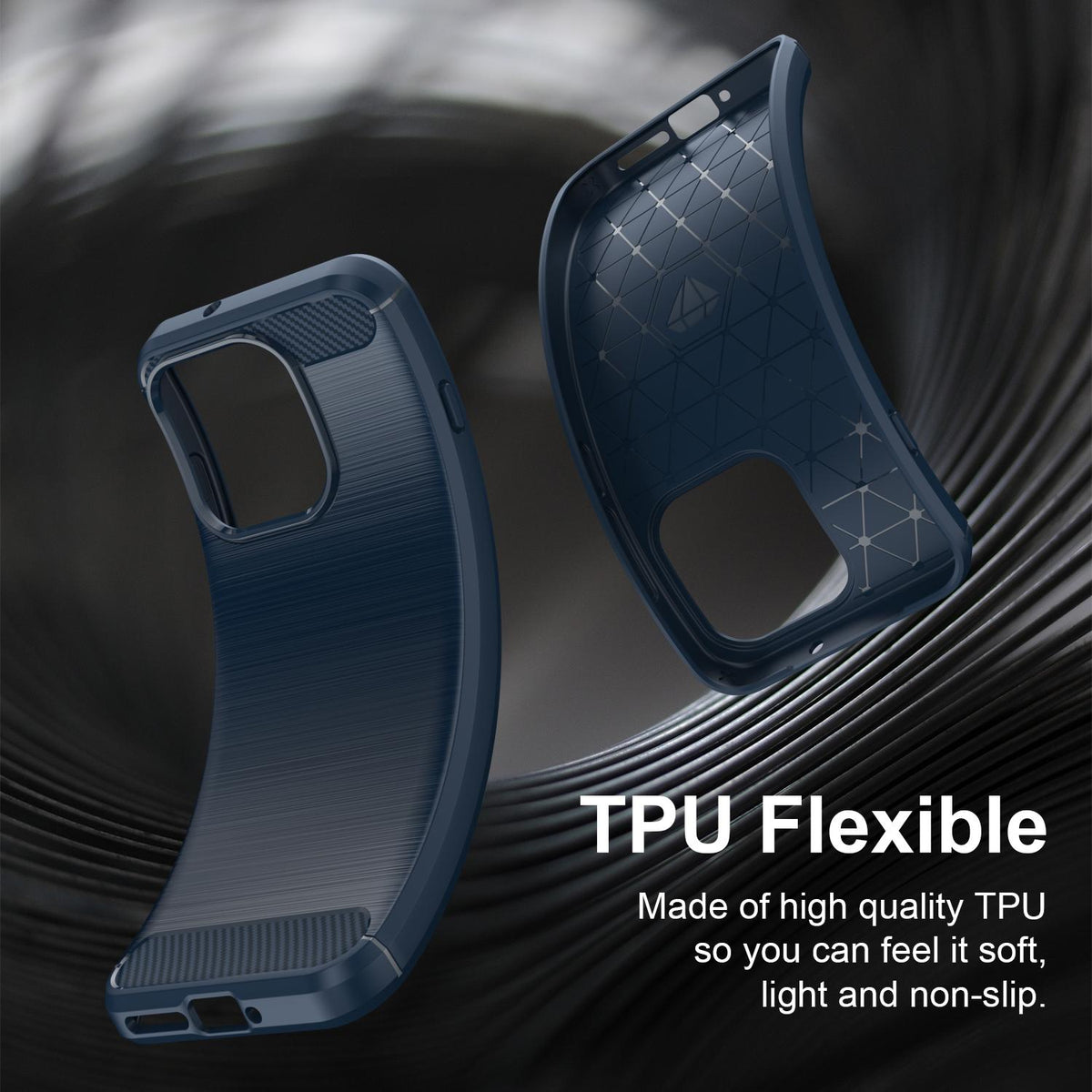 For OPPO Reno16 5G Global Carbon Fiber Brushed Texture TPU Phone Case - Blue - EDA005272642C