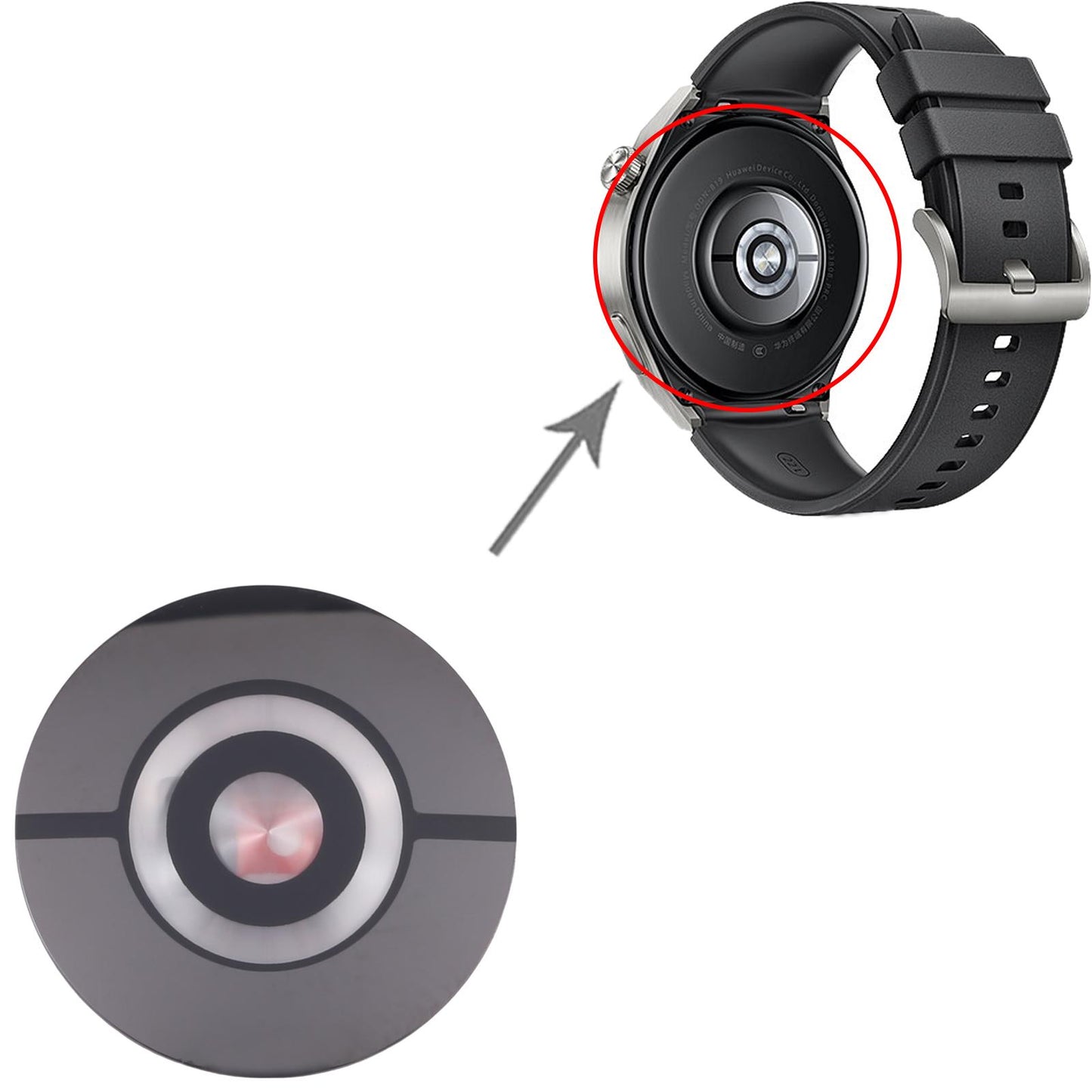 For Huawei Watch GT 3 Pro 43mm Original Heart-rate Sensor Glass Lens Cover
