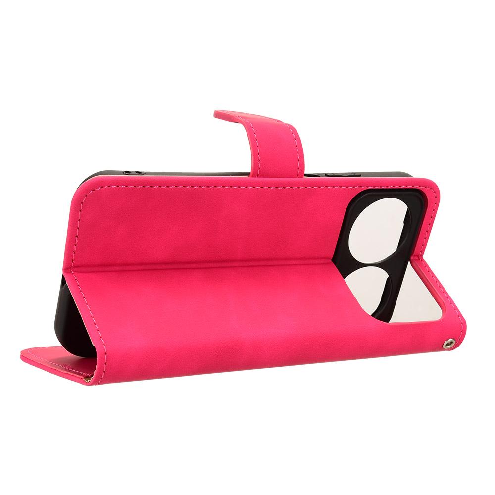 For Huawei nova 16 Skin Feel Magnetic Flip Leather Phone Case - Rose Red - EDA005667724D
