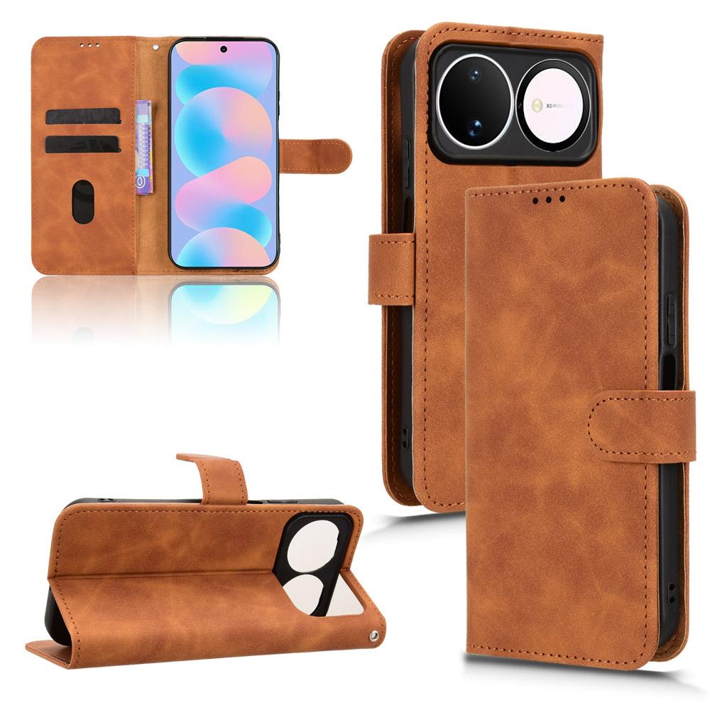 For Huawei nova 16 Skin Feel Magnetic Flip Leather Phone Case - Brown - EDA005667724E