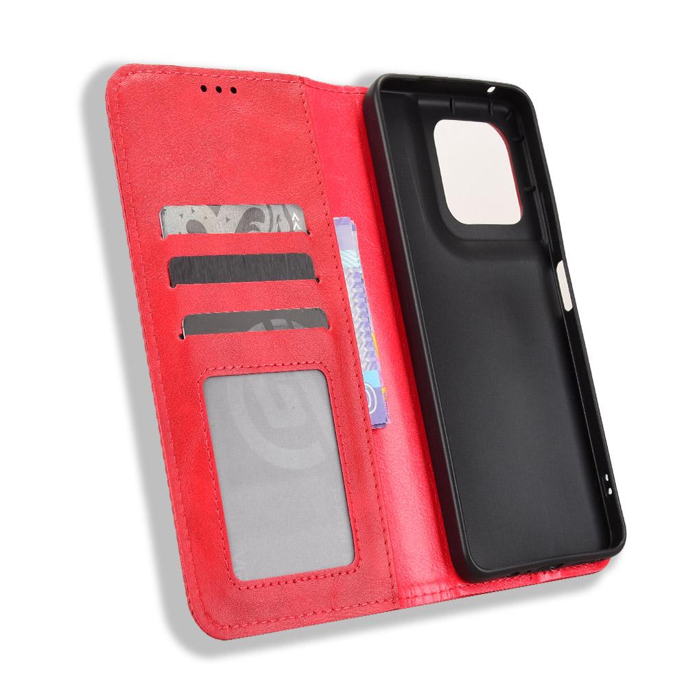 For Motorola Moto G37 / G47 / G37 Power Magnetic Buckle Retro Texture Leather Phone Case - Red - EDA005674142B