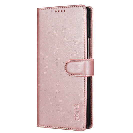 For Galaxy Z Fold8 Ultra 5G AZNS Skin Feel Calf Texture Flip Leather Phone Case(Rose Gold)
