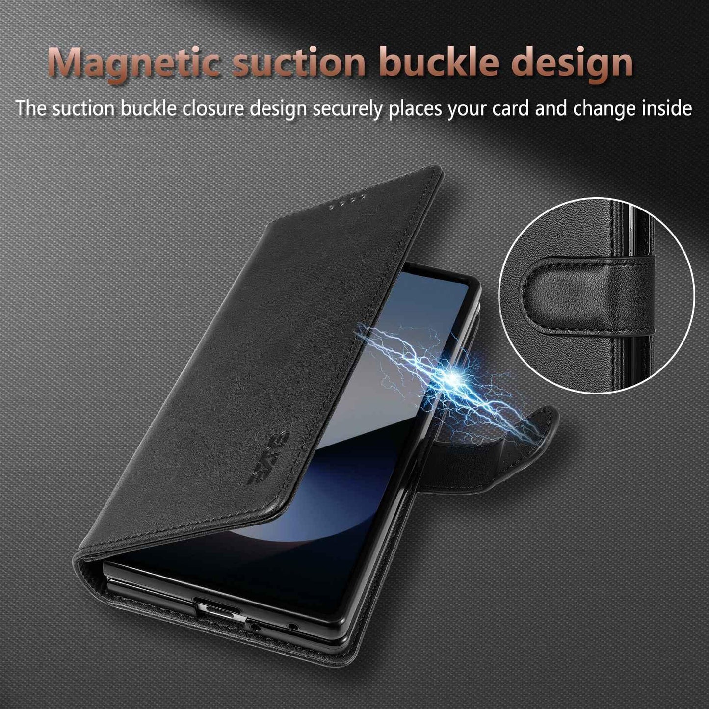 For Galaxy Z Fold8 Ultra 5G AZNS Skin Feel Calf Texture Flip Leather Phone Case(Rose Gold)