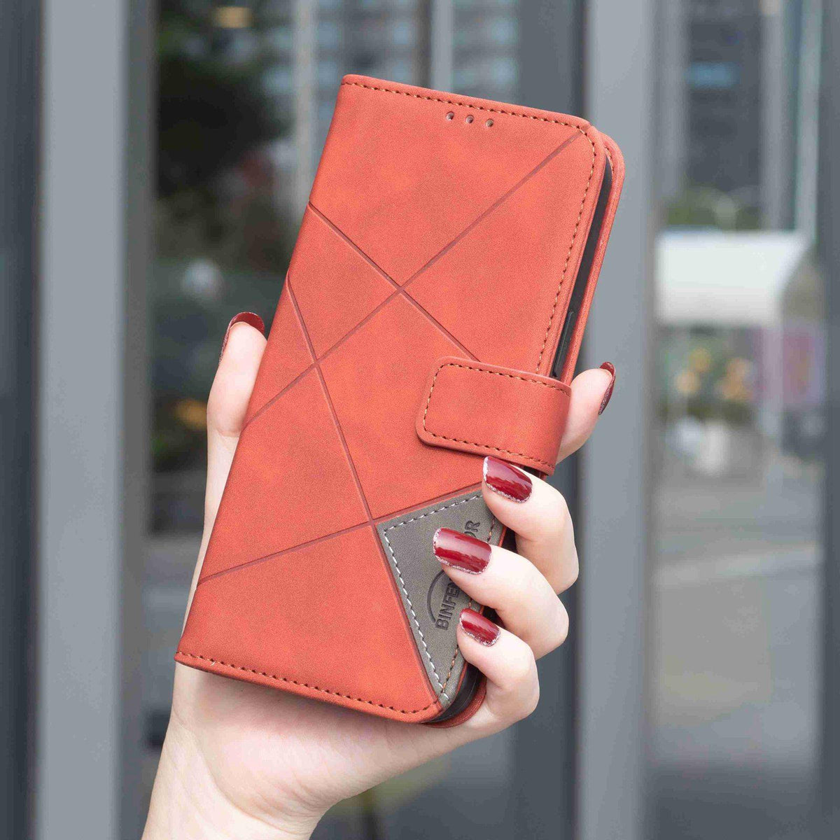 For Infinix GT 50 Pro 5G Magnetic Buckle Rhombus Texture Leather Phone Case - Brown - EDA005979227D