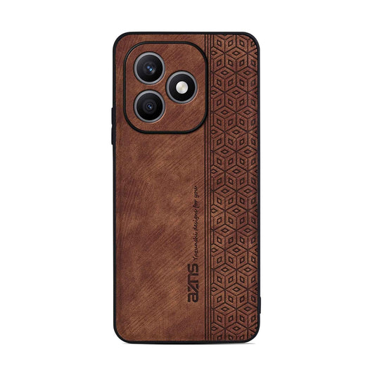 For Honor X8d 4G AZNS 3D Embossed Skin Feel Phone Case(Brown)