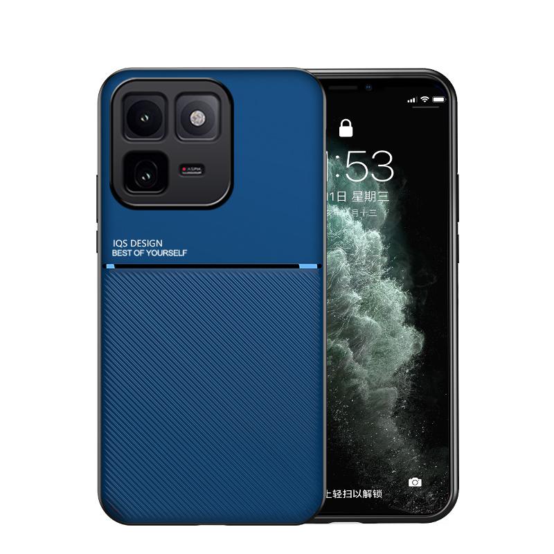 For vivo iQOO 15T 5G Classic Tilt Strip Grain Magnetic PC Hybrid TPU Phone Case - Blue - EDA006081840A