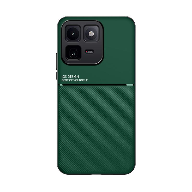 For vivo iQOO 15T 5G Classic Tilt Strip Grain Magnetic PC Hybrid TPU Phone Case - Green - EDA006081840B