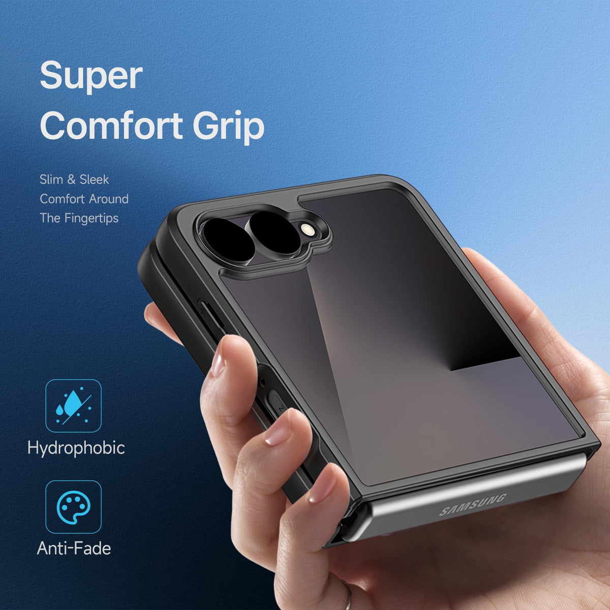 For Galaxy Z Flip8 5G DUX DUCIS Aimo Series Frosted Feel Phone Case - Black - EDA006302006A