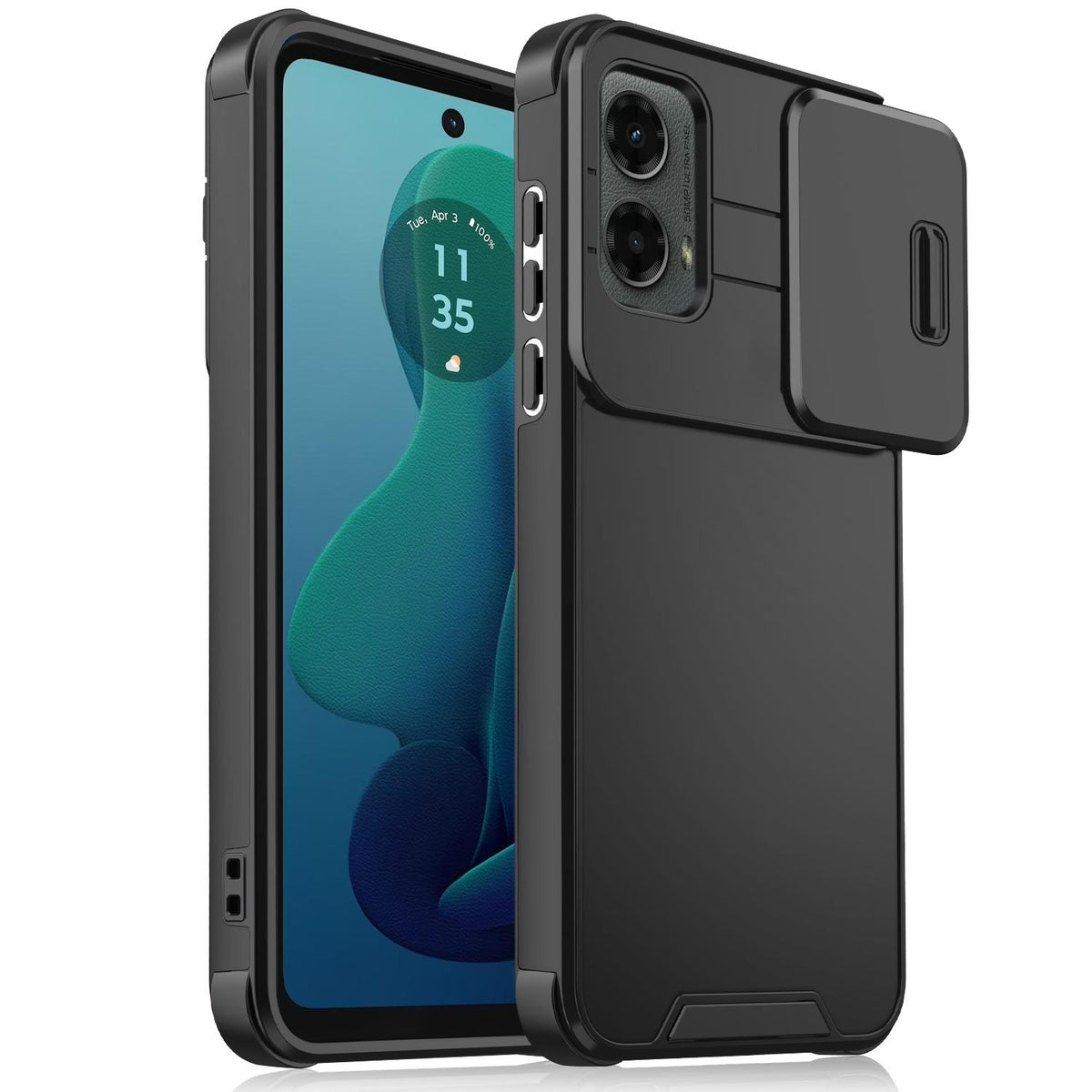 For Motorola Moto G 5G / G Play 5G 2024 Sliding Camshield TPU + PC Phone Case - Black - EDA006431112A