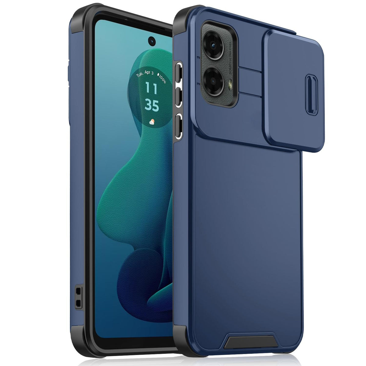 For Motorola Moto G 5G / G Play 5G 2024 Sliding Camshield TPU + PC Phone Case - Blue - EDA006431112B