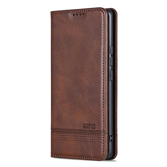 For OnePlus Turbo 6/Nord 6 5G AZNS Magnetic Calf Texture Flip Leather Phone Case(Dark Brown)